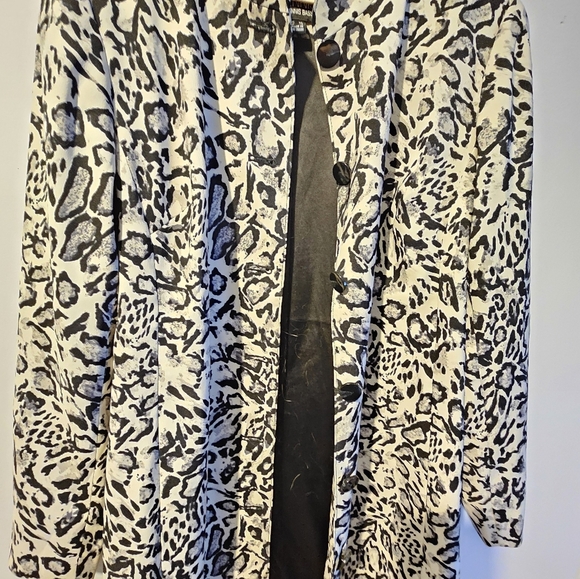 Dennis Basso leopard print coat, sz xs - Picture 2 of 8